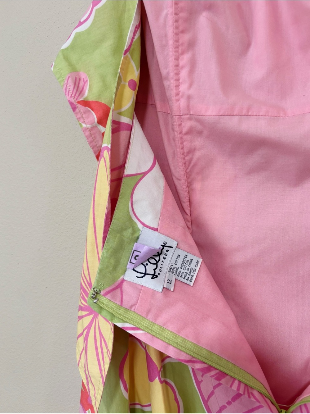 Vintage Lilly Pulitzer Size 12 Habiscus Floral Print Cotton Strapless Dress - Picture 4 of 10